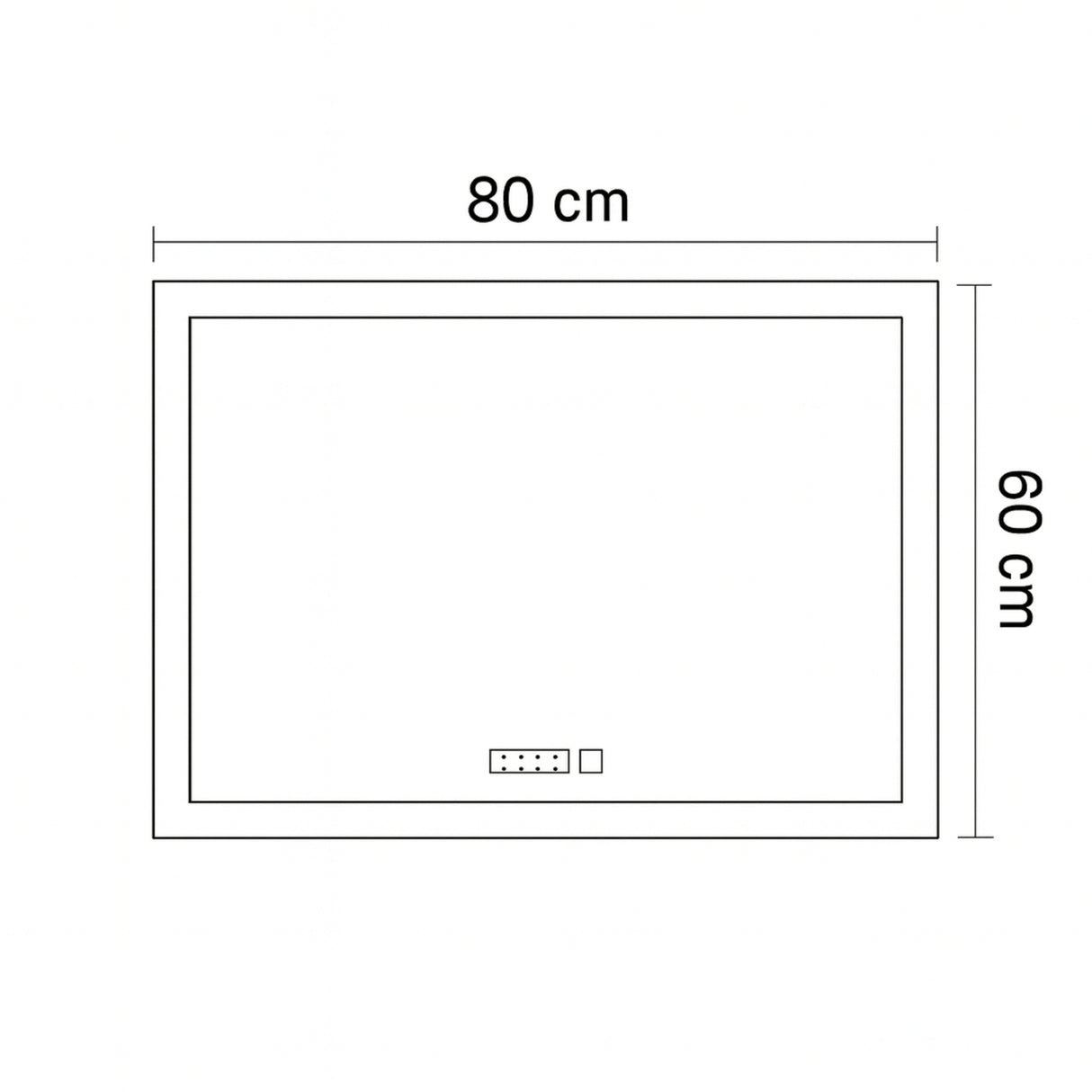 Espejo de Baño Led 80x60cm Rectangular Antiempaño sin Marco Con Biselado y con SandBlasting - ESPEJOS DE BANHO | Bylmo