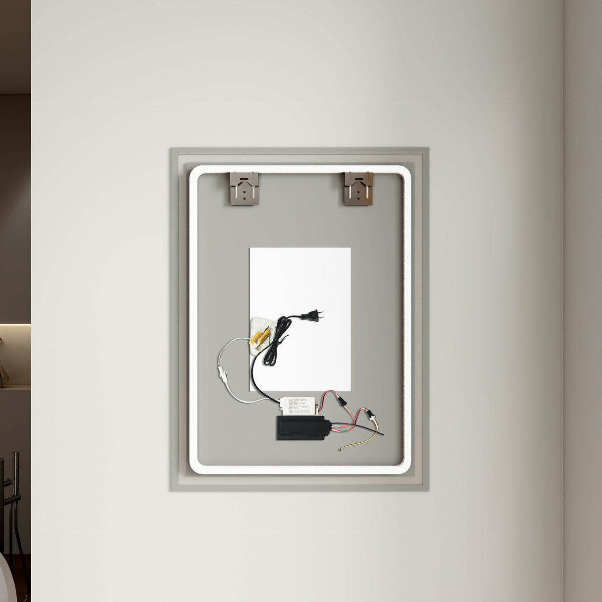 Espejo de Baño Led 60x80cm Rectangular Antiempaño sin Marco Con Biselado y con SandBlasting - ESPEJOS DE BANHO | Bylmo