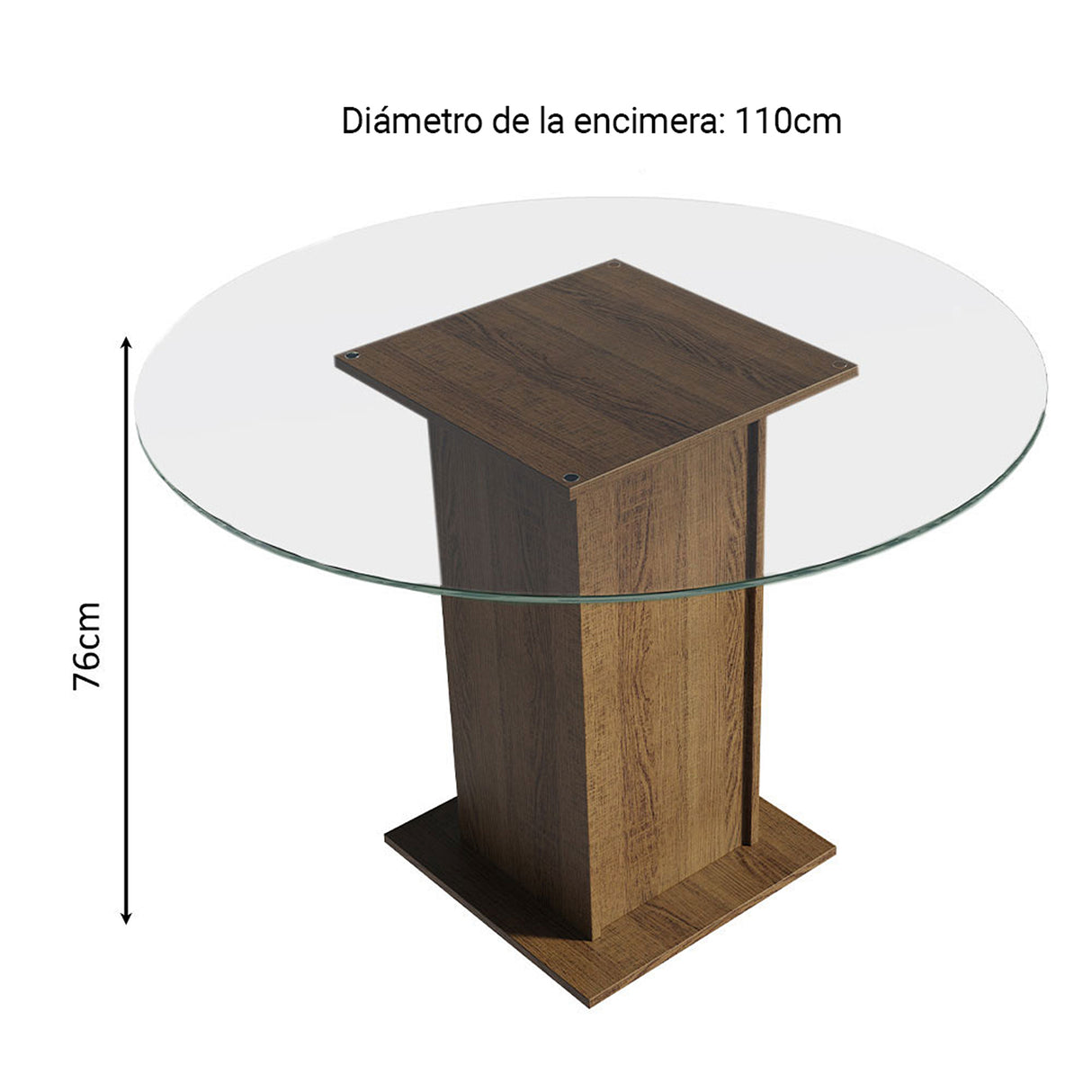 Juego de comedor Mile Marrón y Plata 110x76cm Circular de Cuatro Puestos con Cuatro Sillas - COMEDORES | Bylmo