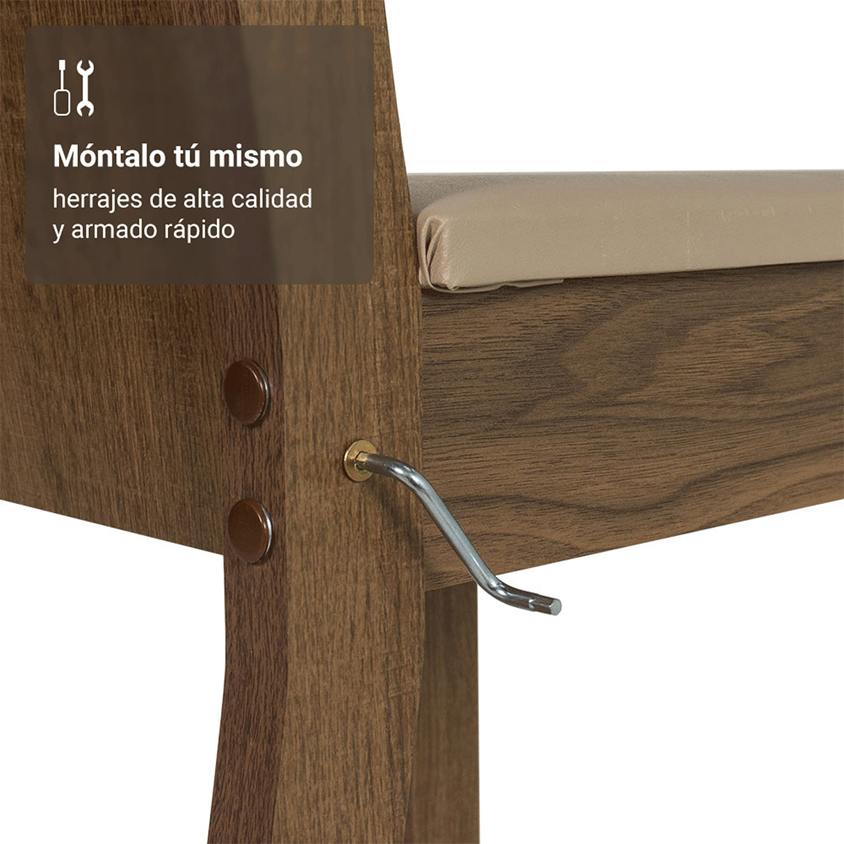 Juego de comedor Paula Marrón y Beige 110x76cm Circular de Cuatro Puestos con Cuatro Sillas - COMEDORES | Bylmo