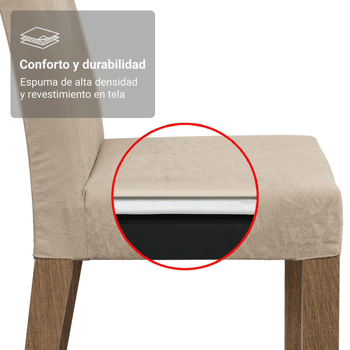 Juego de comedor Madrid Marrón y Beige 160x78cm Rectangular de Seis Puestos con Seis Sillas - COMEDORES | Bylmo