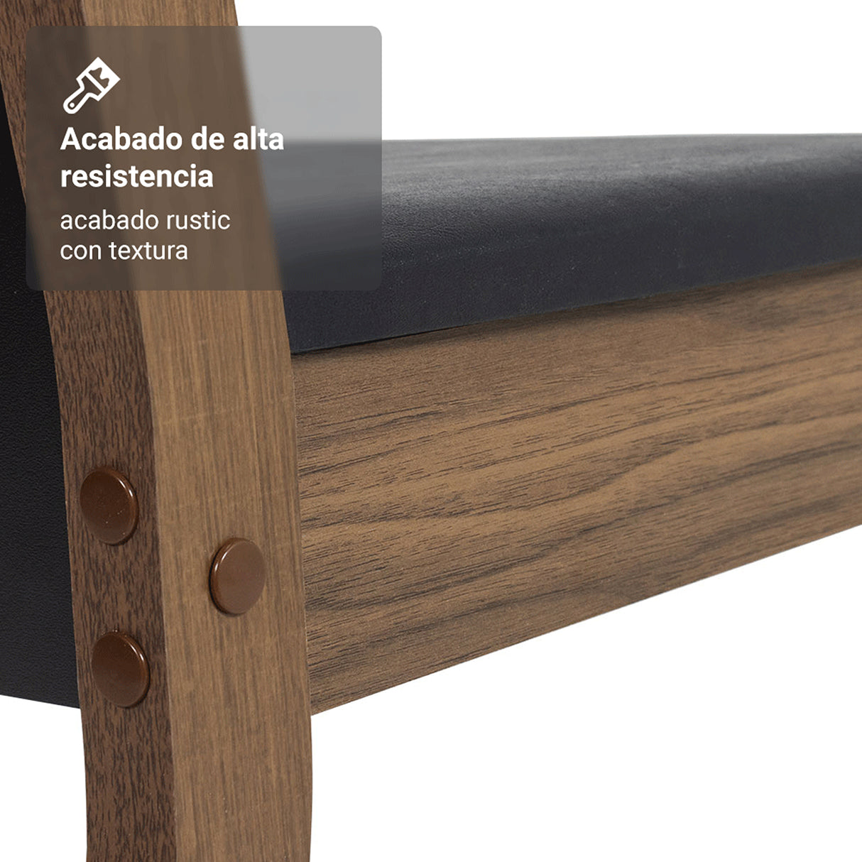Juego de comedor Justine Marrón y Negro 180x79cm Rectangular de Ocho Puestos con Ocho Sillas - COMEDORES | Bylmo