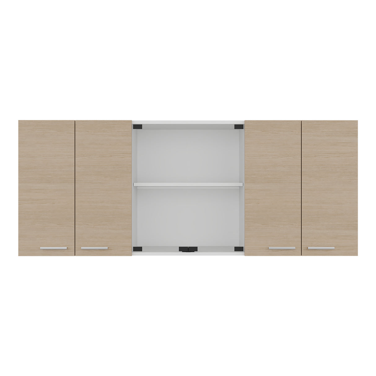 Mueble Superior de Cocina Blanco y Cartagena 150x60cm con Seis Puertas con Locero - MUEBLES SUPERIORES DE COCINA | Bylmo