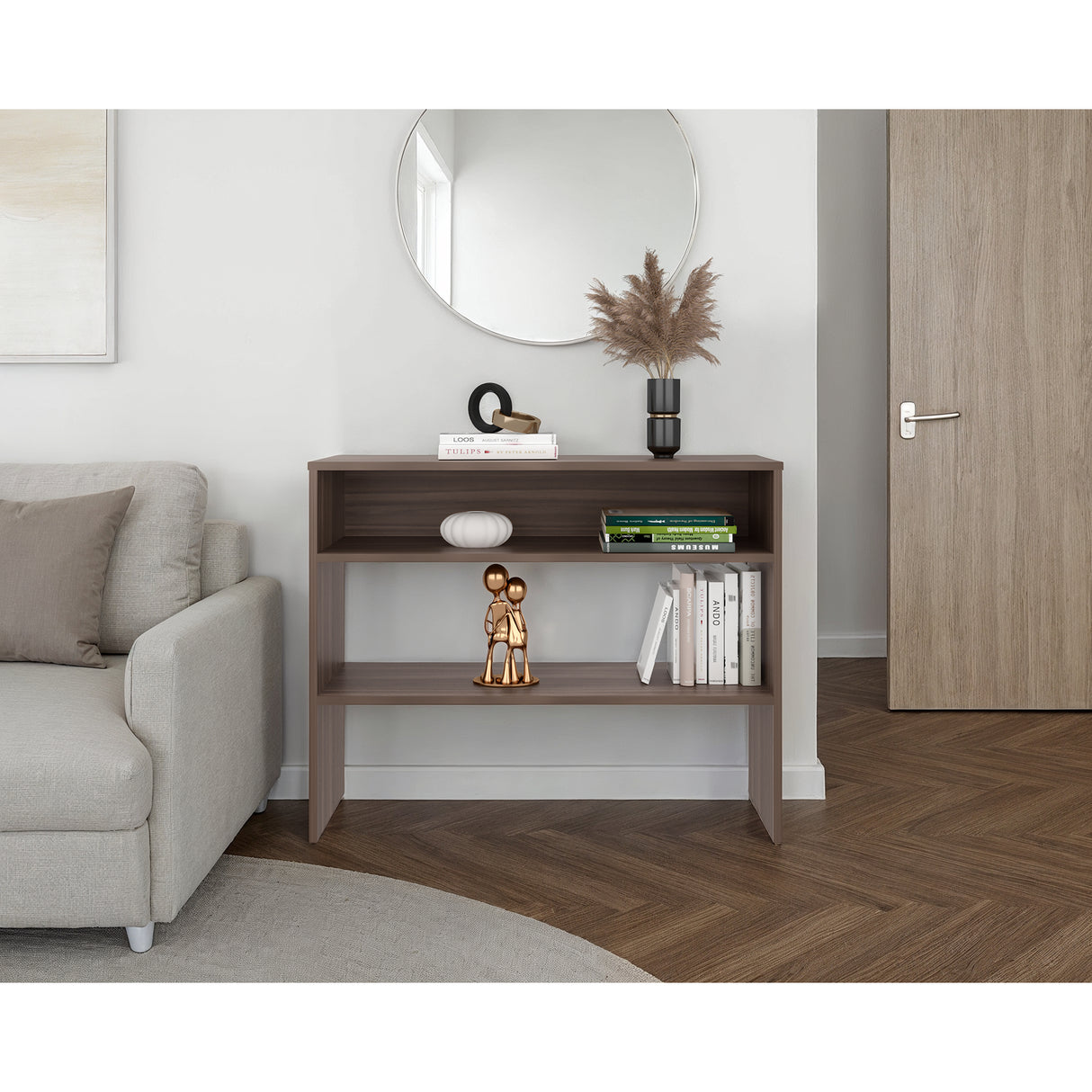 Arrimo Beijing Avellana 100x80cm con Dos Compartimientos y con Patas - BIFES Y ARRIMOS | Bylmo