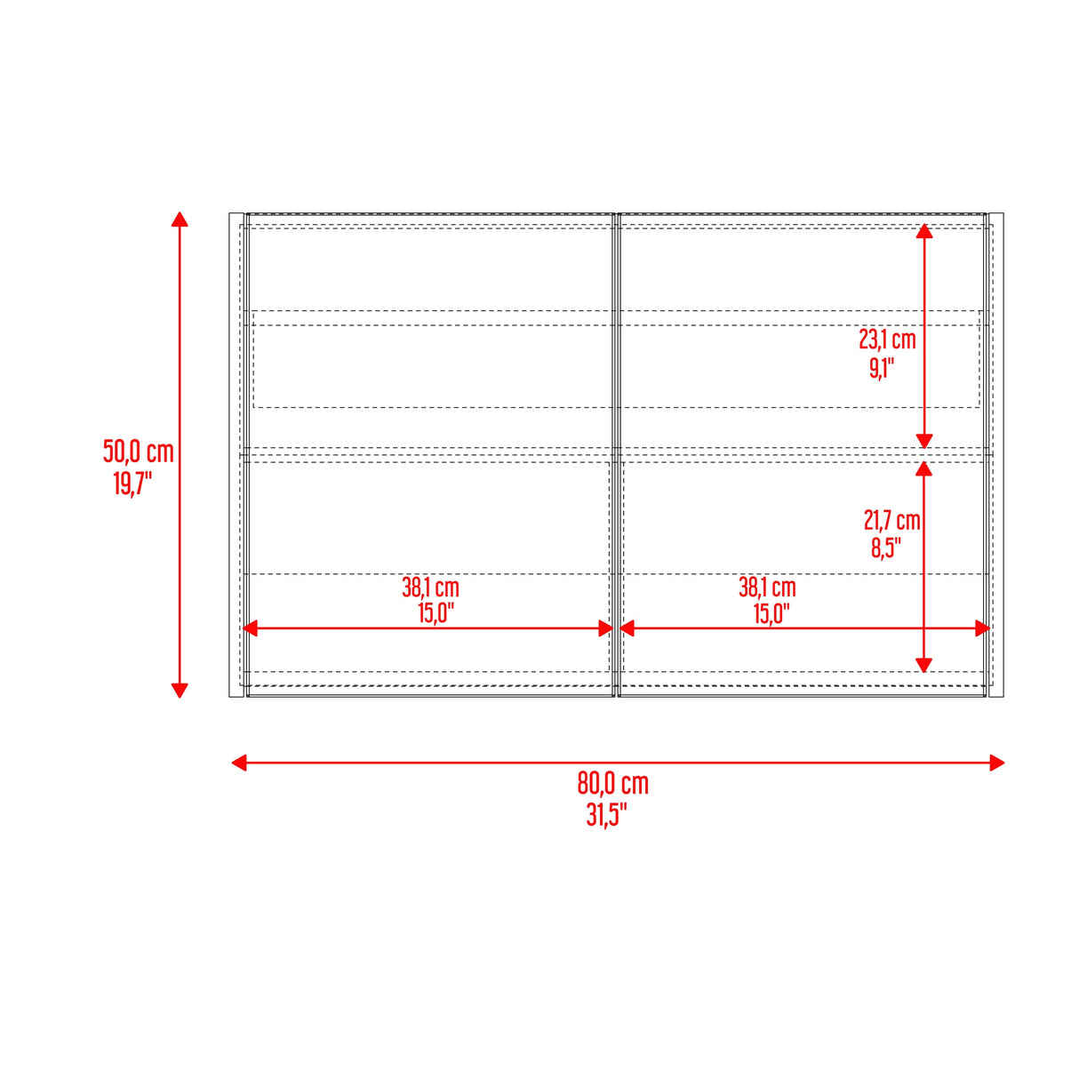 Gabinete de Baño 80 C Fresno 80x50cm Rectangular con Espejo y con Un Entrepaño - GABINETES DE BANHO | Bylmo