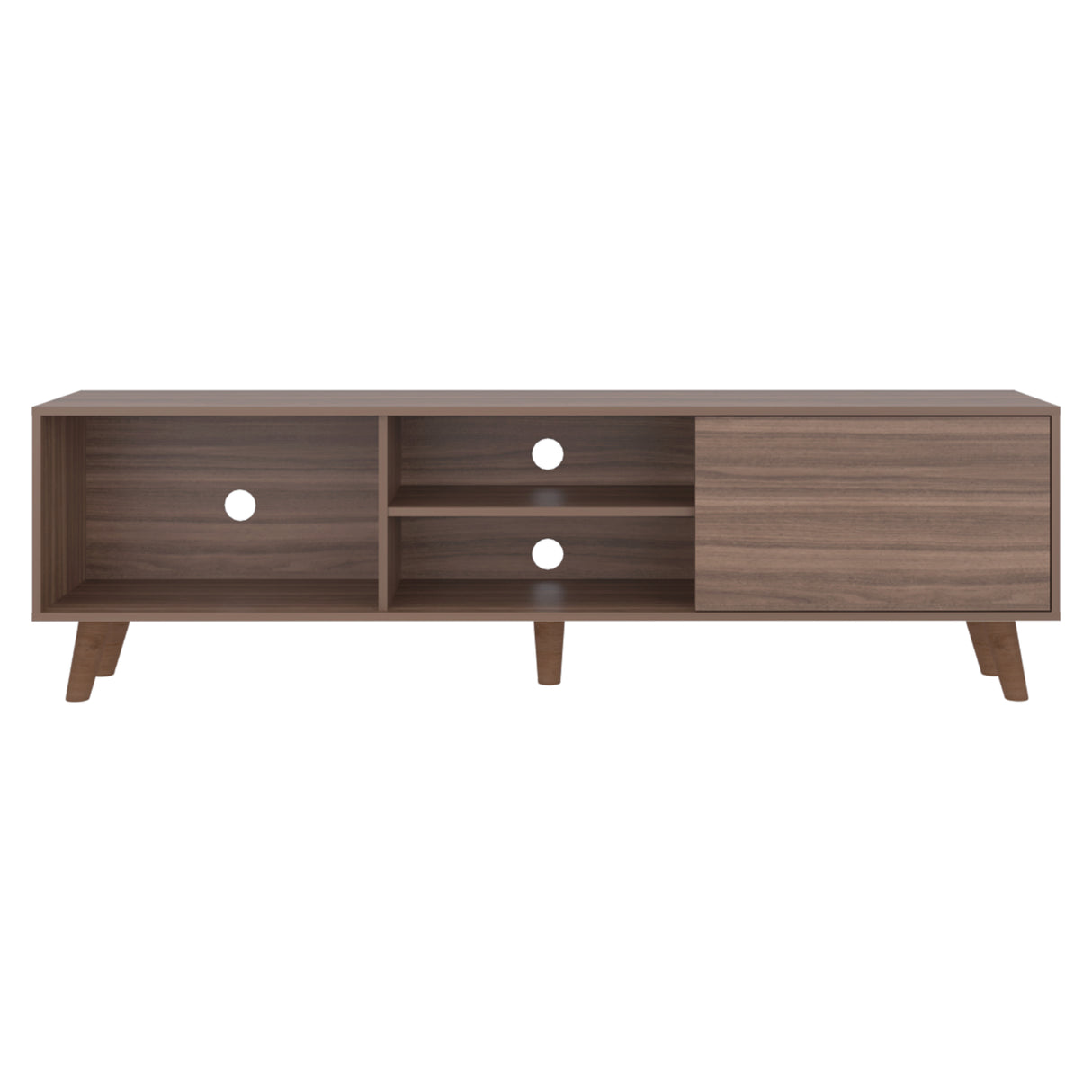 Rack de TV Cincinnati Avellana 180x52.5cm Para TV Hasta 70 Pulgadas con Un Cajón con Ranuras para Cables y con Patas - MUEBLES DE TV | Bylmo