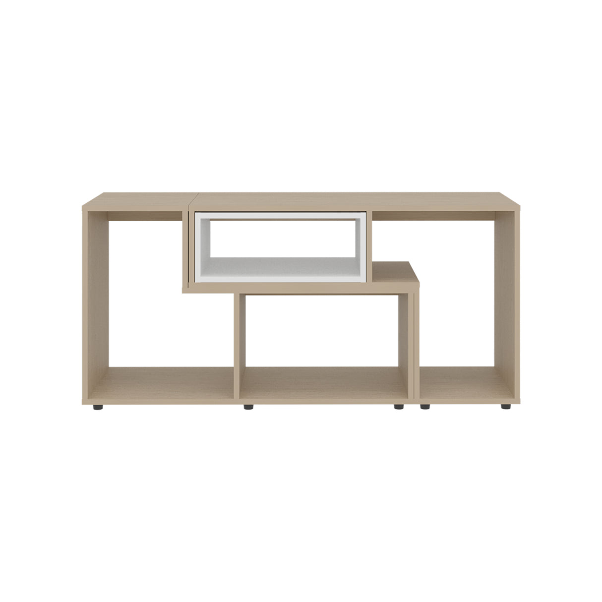 Rack de TV Zembrano Cartagena y Blanco 160x54.5cm para TV Hasta 40 Pulgadas y con Cuatro Compartimientos - MUEBLES DE TV | Bylmo
