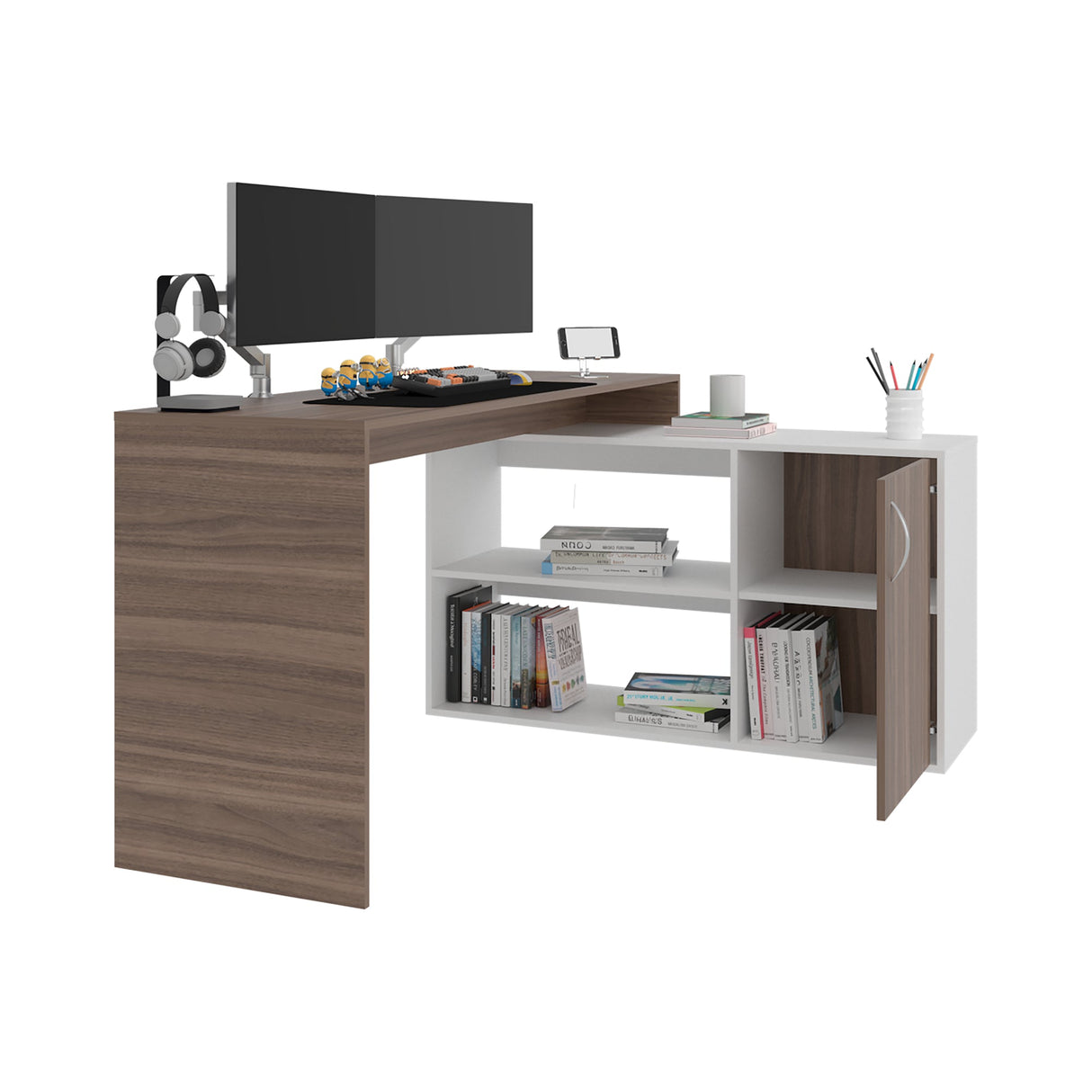Escritorio en L Axis Avellana - vista 4