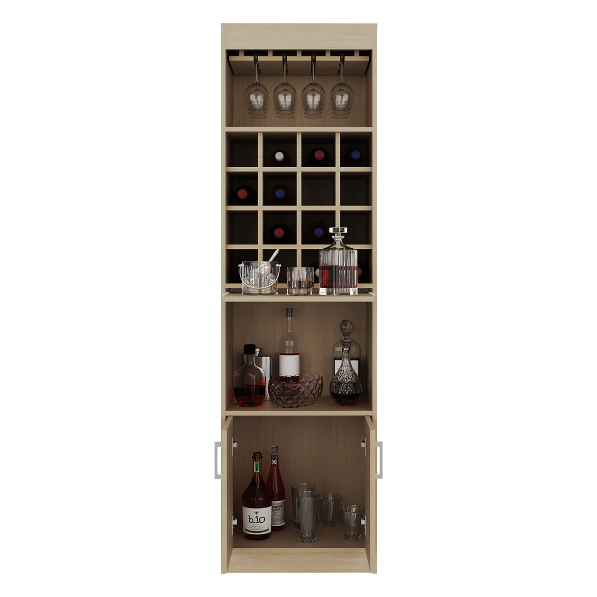 Bar Kava Cartagena 51x180cm con Un Cajón y con Dieciséis Portabotellas - BARES | Bylmo