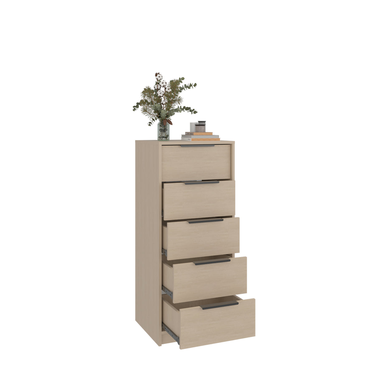 Cómoda Kaia Cartagena y Blanco 45x107.8cm De Cinco Hileras con Cinco Cajones - CAJONERAS Y COMODAS | Bylmo