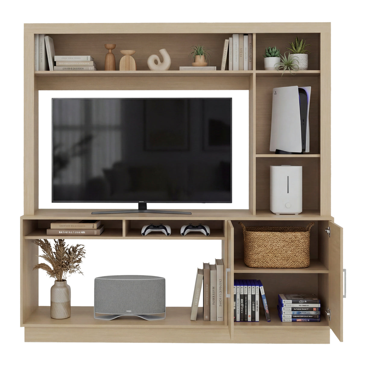 Centro de Entretenimiento Cantabria Cartagena 180x180cm Para TV Hasta 55 Pulgadas con Un Cajón - MUEBLES DE TV | Bylmo
