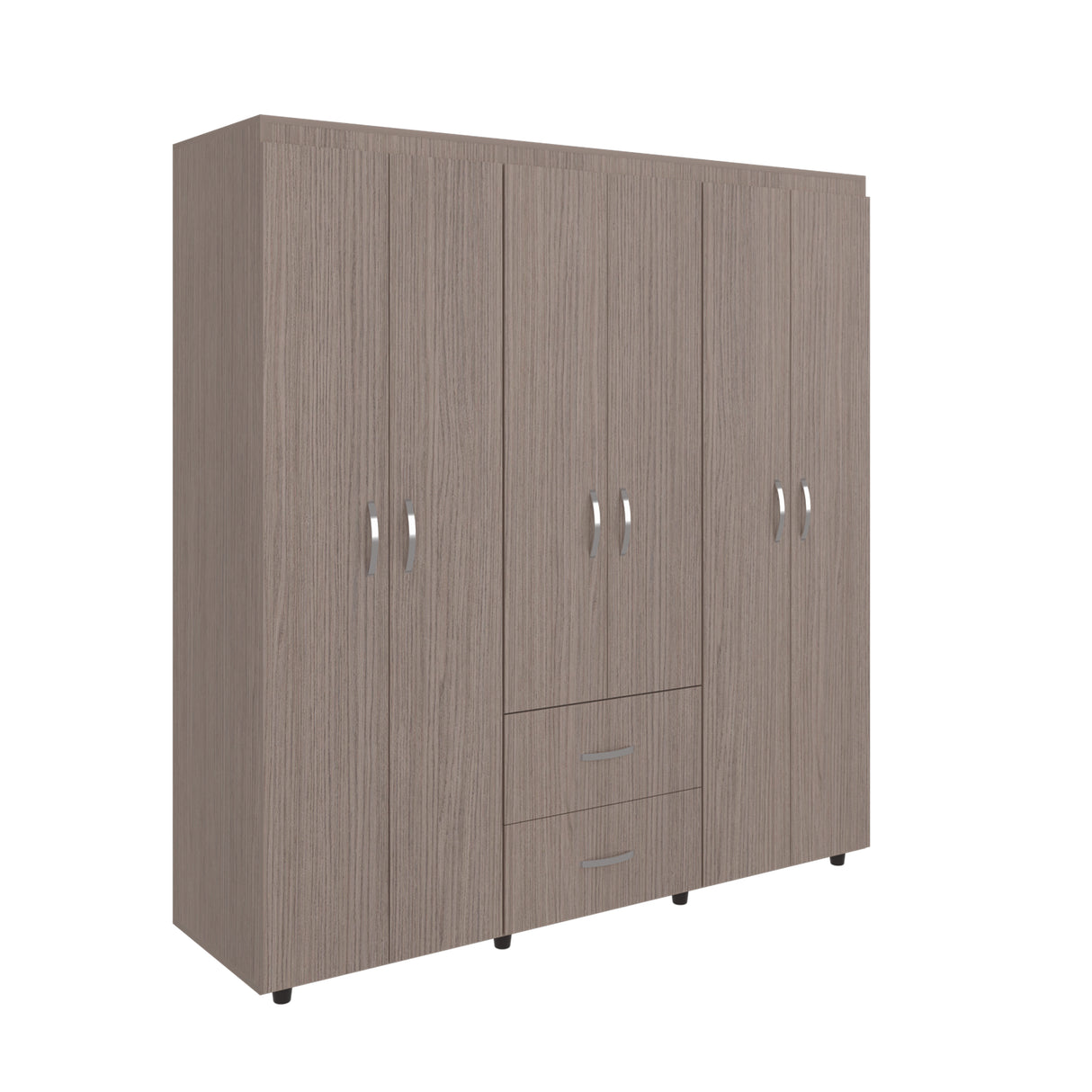 Closet Bariloche Blanco Positano 170.3x180cm con Seis Puertas y con Dos Cajones - CLOSETS | Bylmo