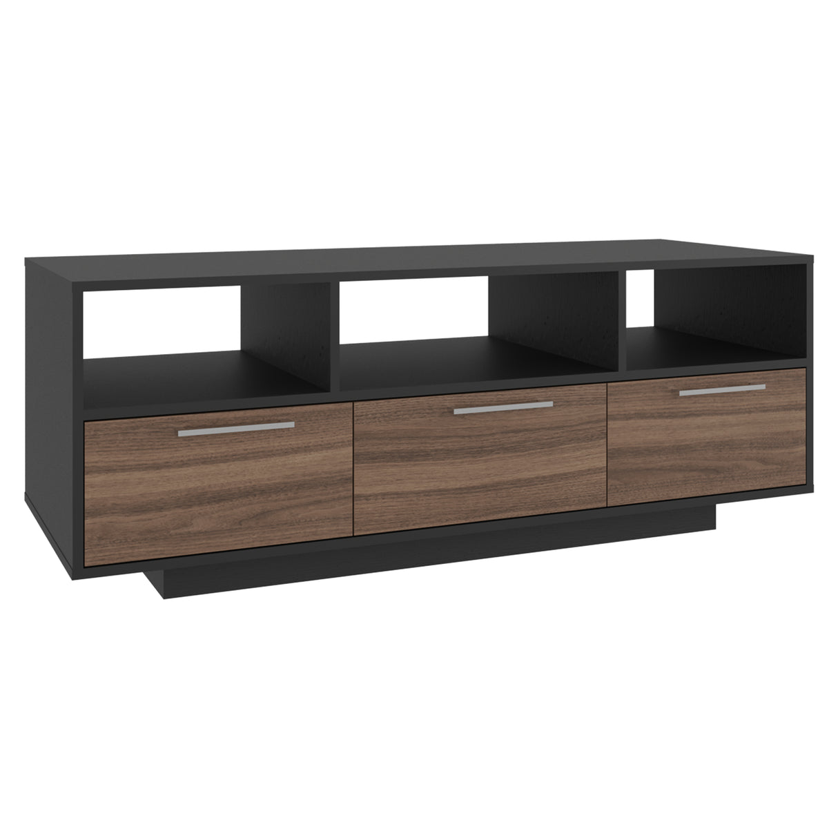 Rack de TV Wema Wengue Y Avellana 130x49cm Para TV Hasta 58 Pulgadas con Tres Cajones - MUEBLES DE TV | Bylmo