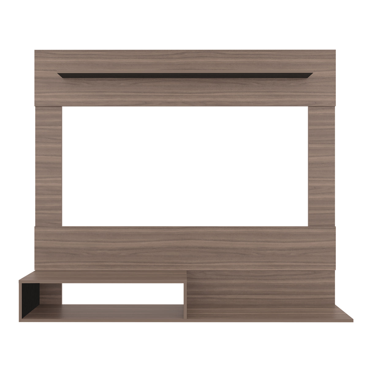Panel de TV Beijing Avellana y Wengue 140x120cm Para TV Hasta 55 Pulgadas con Cinco Compartimientos - MUEBLES DE TV | Bylmo