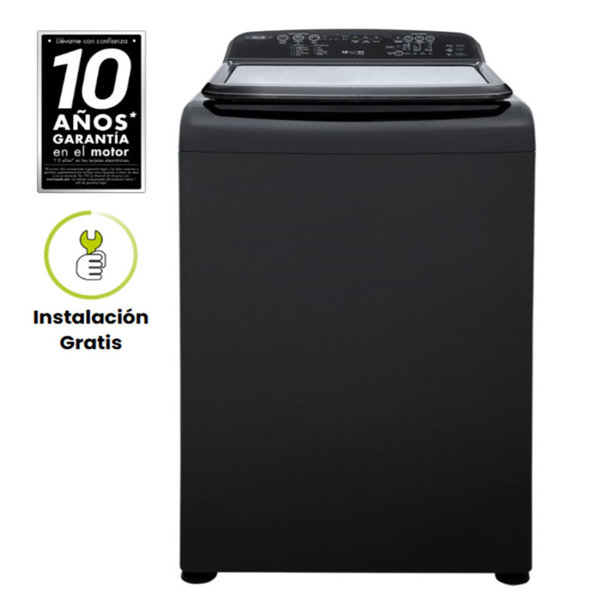 Lavadora Haceb Gris 67x115cm Para 18 Kilos con 6 Funciones Preconfiguradas - LAVADORAS Y SECADORAS | Bylmo