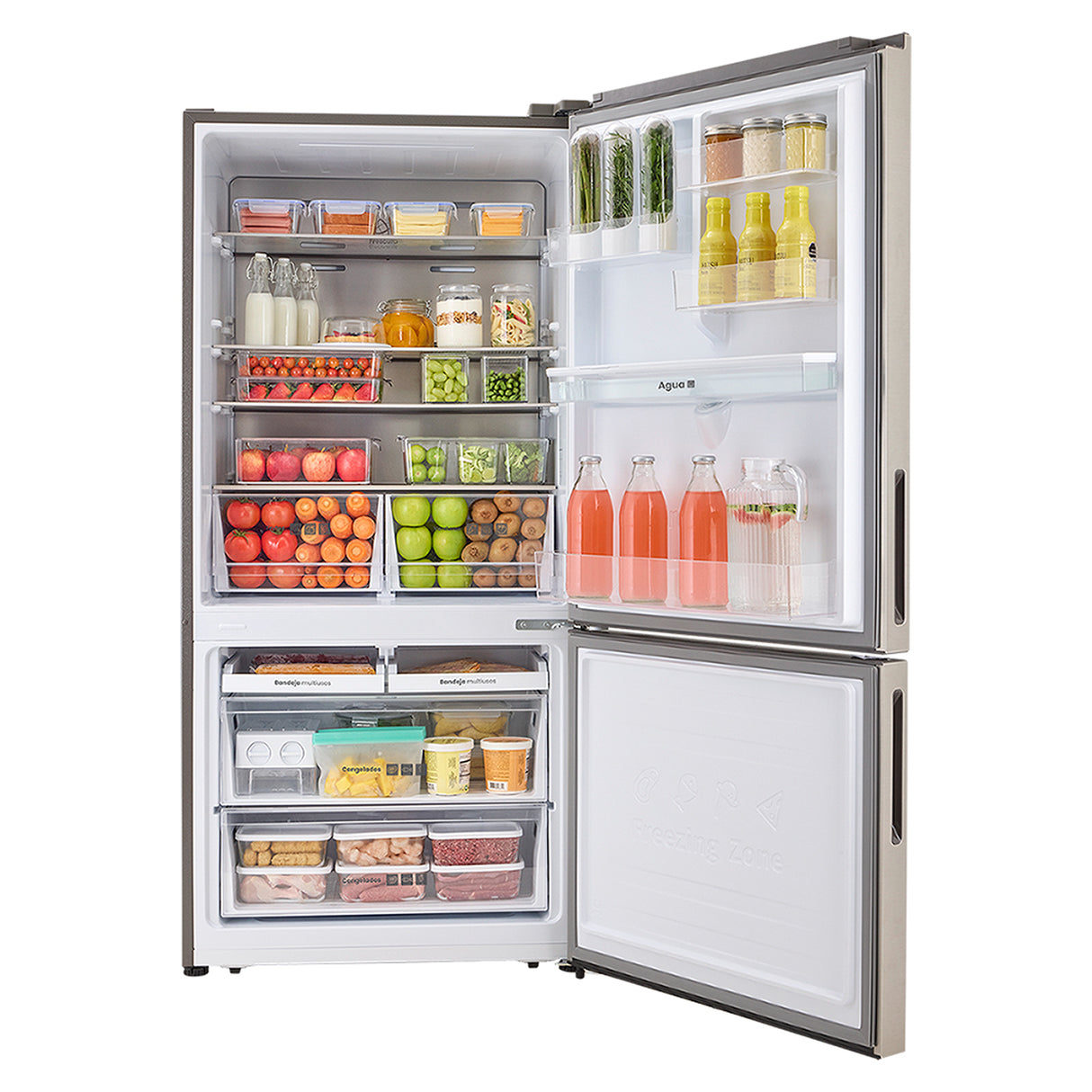 Nevecón No Frost Haceb Bottom Mount Inox 79.4x172.5cm De 543 Litros con Dispensador de Agua - NEVERAS | Bylmo