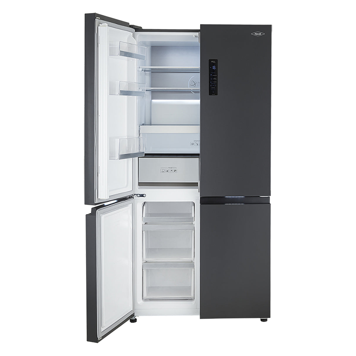 Nevera No Frost Haceb Cross Door Negro 69x1.9cm De 586 Litros y con Pantalla Digital - NEVERAS | Bylmo