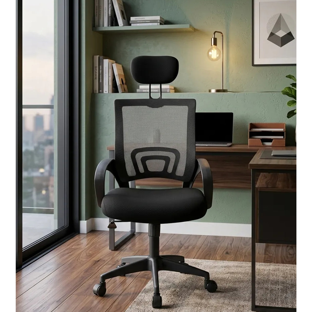 Silla Gerencial Negro 52x105cm con Apoya Brazos con Soporte Lumbar y con Apoya Cabezas - SILLAS DE OFICINA | Bylmo