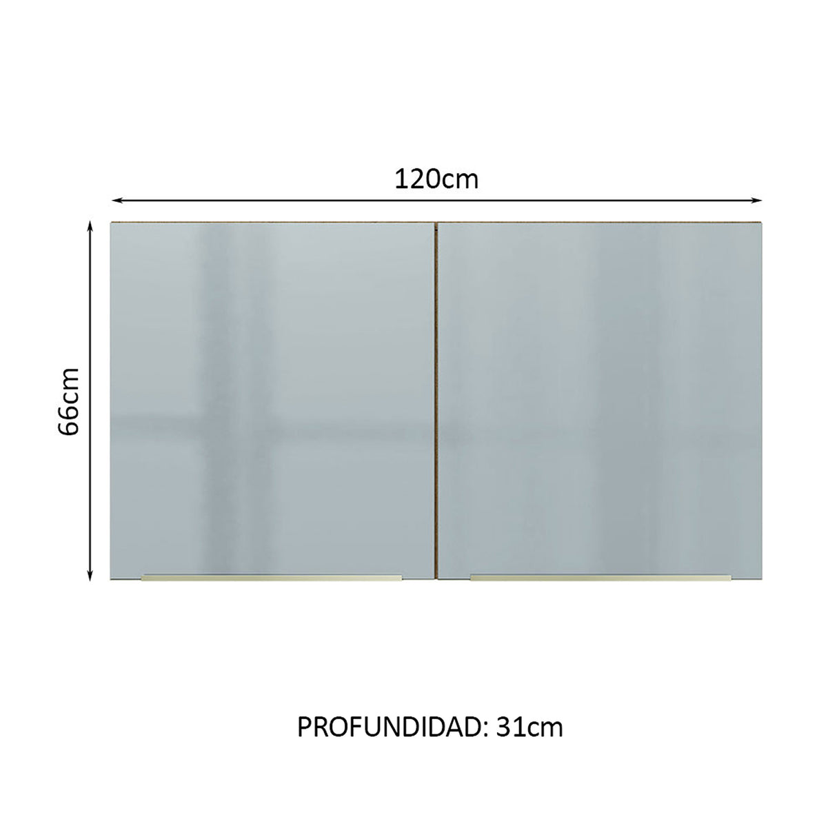 Mueble Superior de Cocina Lux Marrón y Gris 120x66cm con Cuatro Entrepaños y Dos Puertas - MUEBLES SUPERIORES DE COCINA | Bylmo