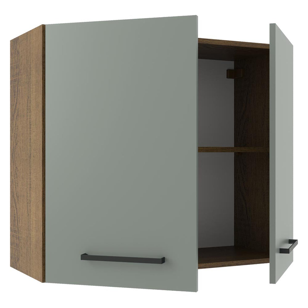 Mueble Superior de Cocina Agata Marrón y Gris 80x66cm con Dos Entrepaños y Dos Puertas - MUEBLES SUPERIORES DE COCINA | Bylmo