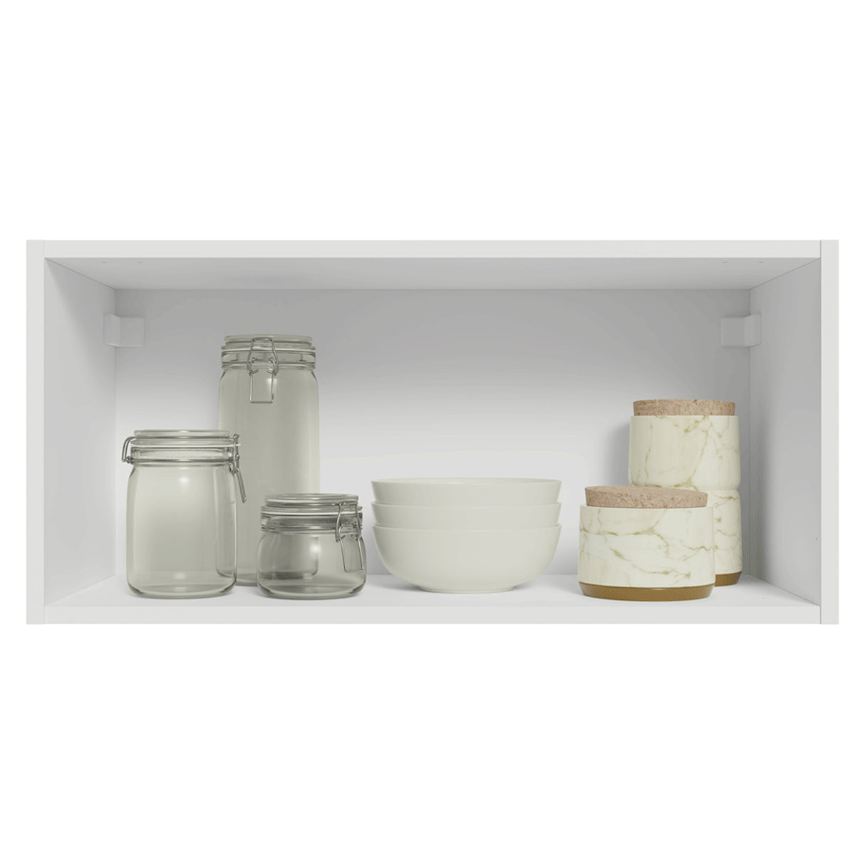 Mueble Superior de Cocina Vik Blanco y Gris 70x33cm con Un Entrepaño y Una Puerta - MUEBLES SUPERIORES DE COCINA | Bylmo