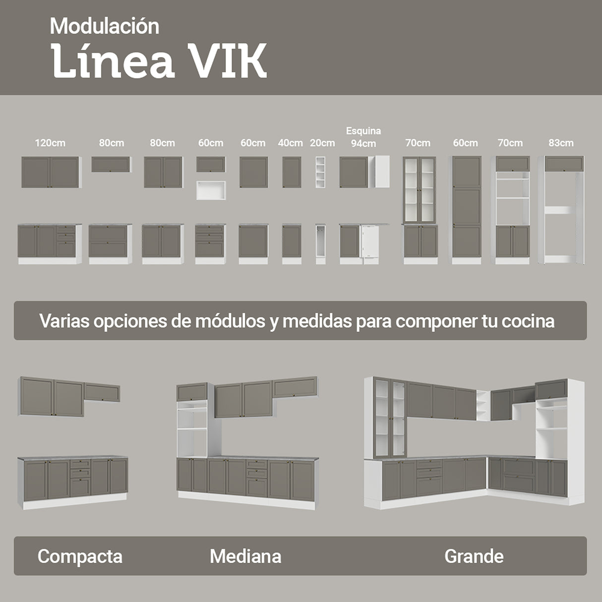 Mueble Superior de Cocina Vik Blanco y Gris 70x33cm con Un Entrepaño y Una Puerta - MUEBLES SUPERIORES DE COCINA | Bylmo