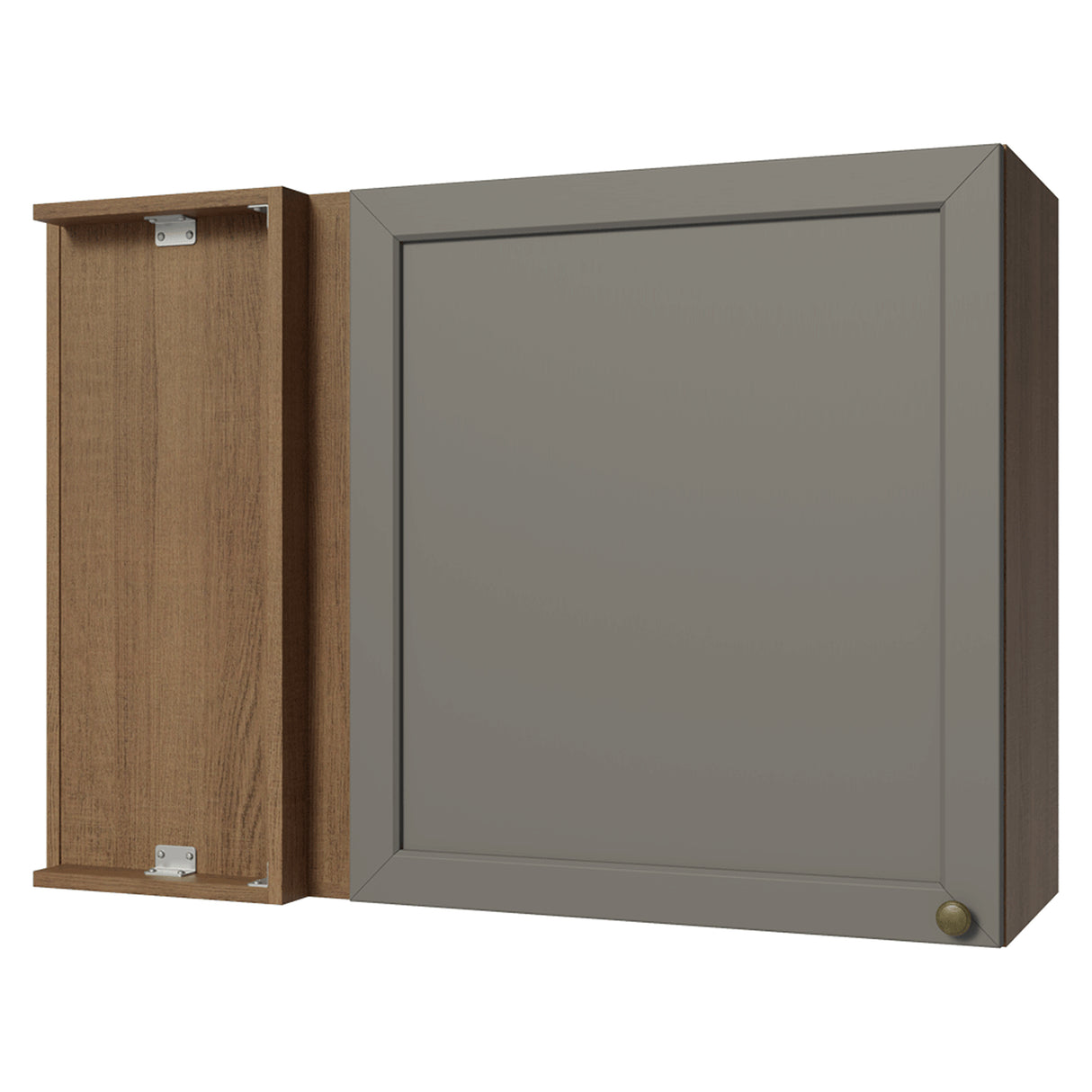 Mueble Superior de Cocina Vik Marrón y Gris 94x66cm con Dos Entrepaños y Una Puerta