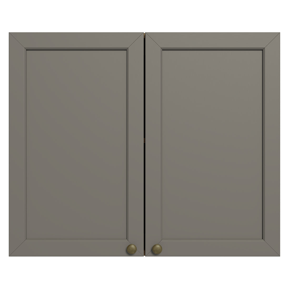 Mueble Superior de Cocina Vik Marrón y Gris 80x66cm con Dos Entrepaños y Dos Puertas