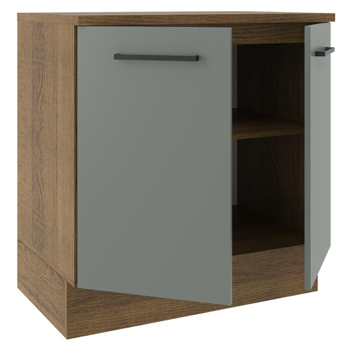 Gabinete de Cocina Agata Marrón y Gris 80x84cm sin Mesón sin Pozuelo - MUEBLES INFERIORES DE COCINA | Bylmo