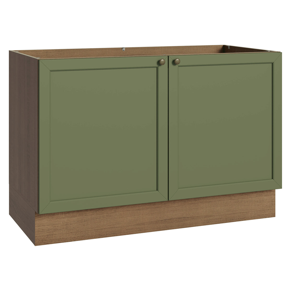 Gabinete de Cocina Vik Marrón y Verde 120x81cm sin Mesón sin Pozuelo - MUEBLES INFERIORES DE COCINA | Bylmo