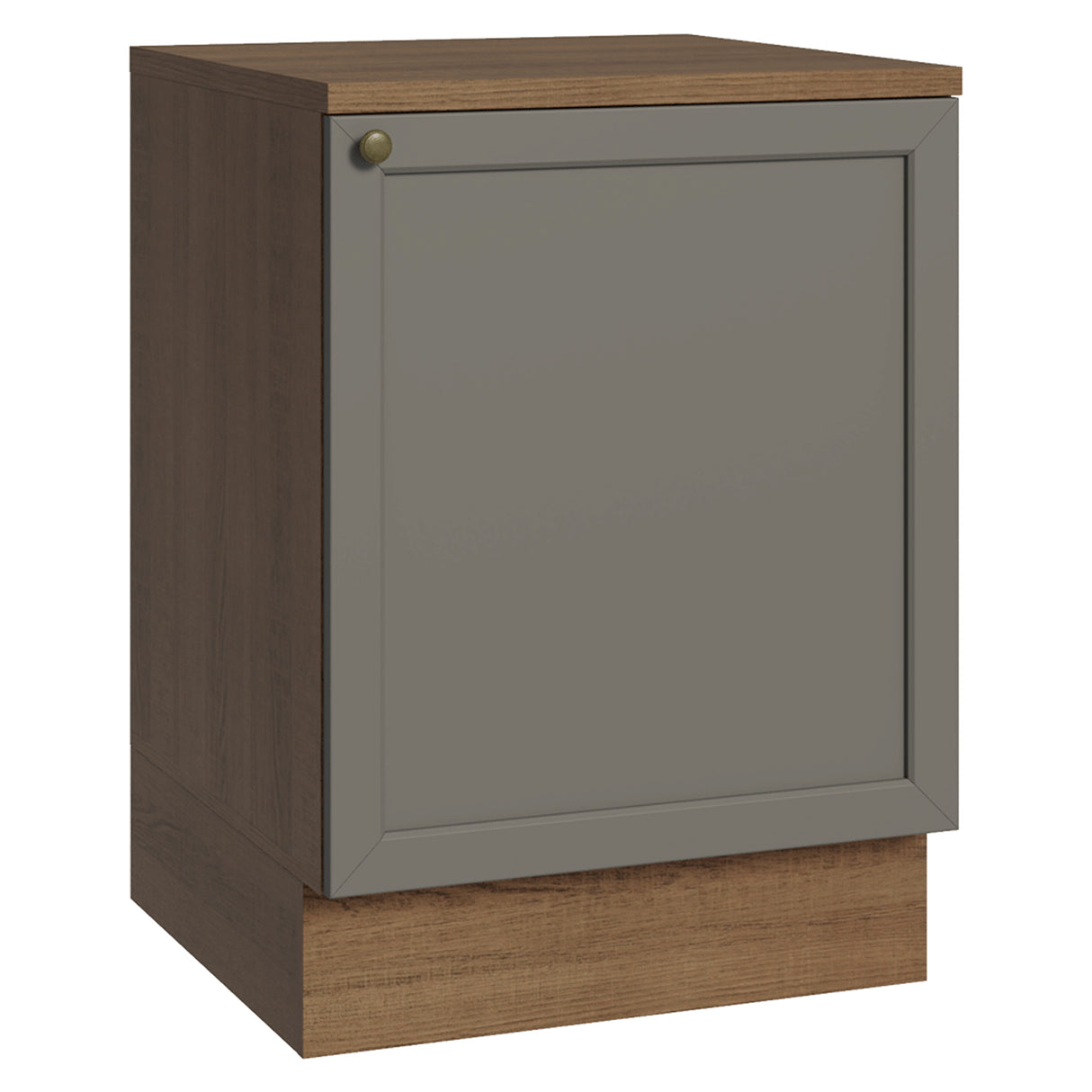 Gabinete de Cocina Vik Marrón y Gris 60x84cm sin Mesón sin Pozuelo - MUEBLES INFERIORES DE COCINA | Bylmo