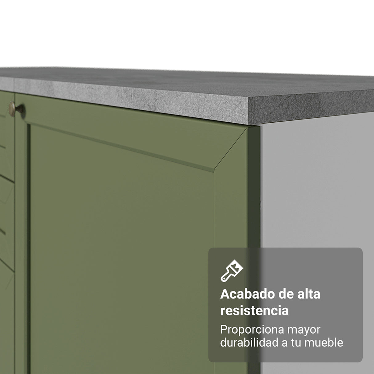 Gabinete de Cocina Vik Blanco y Verde 70x84cm sin Mesón sin Pozuelo - MUEBLES INFERIORES DE COCINA | Bylmo