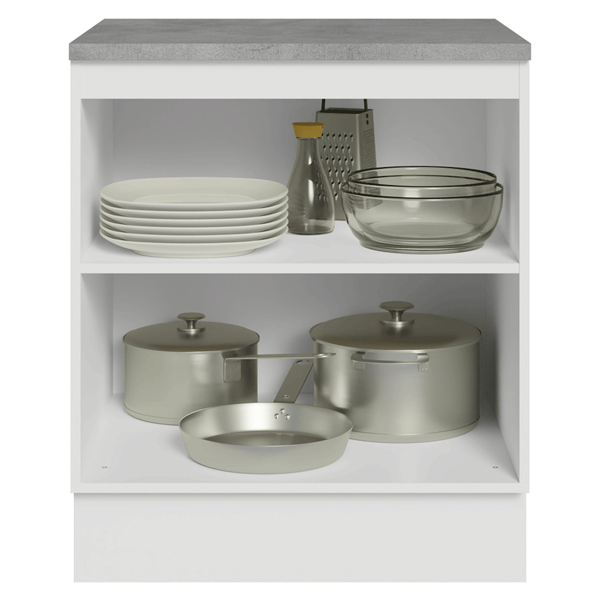Gabinete de Cocina Vik Blanco y Verde 70x84cm sin Mesón sin Pozuelo - MUEBLES INFERIORES DE COCINA | Bylmo