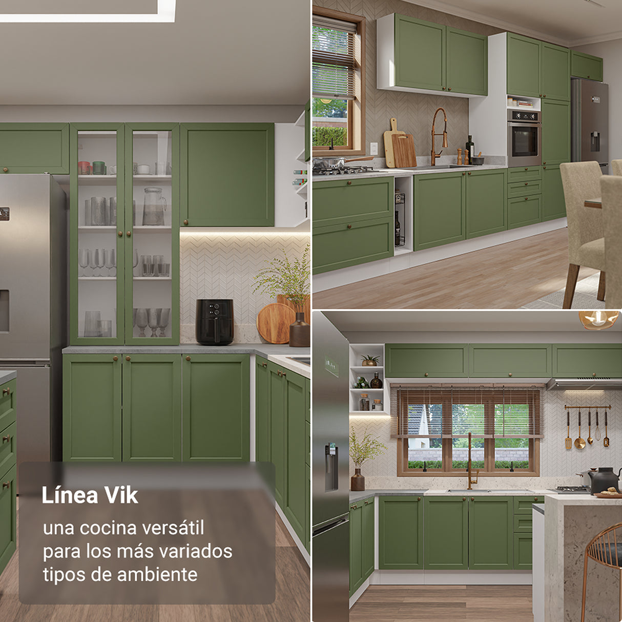 Gabinete de Cocina Vik Blanco y Verde 70x84cm sin Mesón sin Pozuelo - MUEBLES INFERIORES DE COCINA | Bylmo