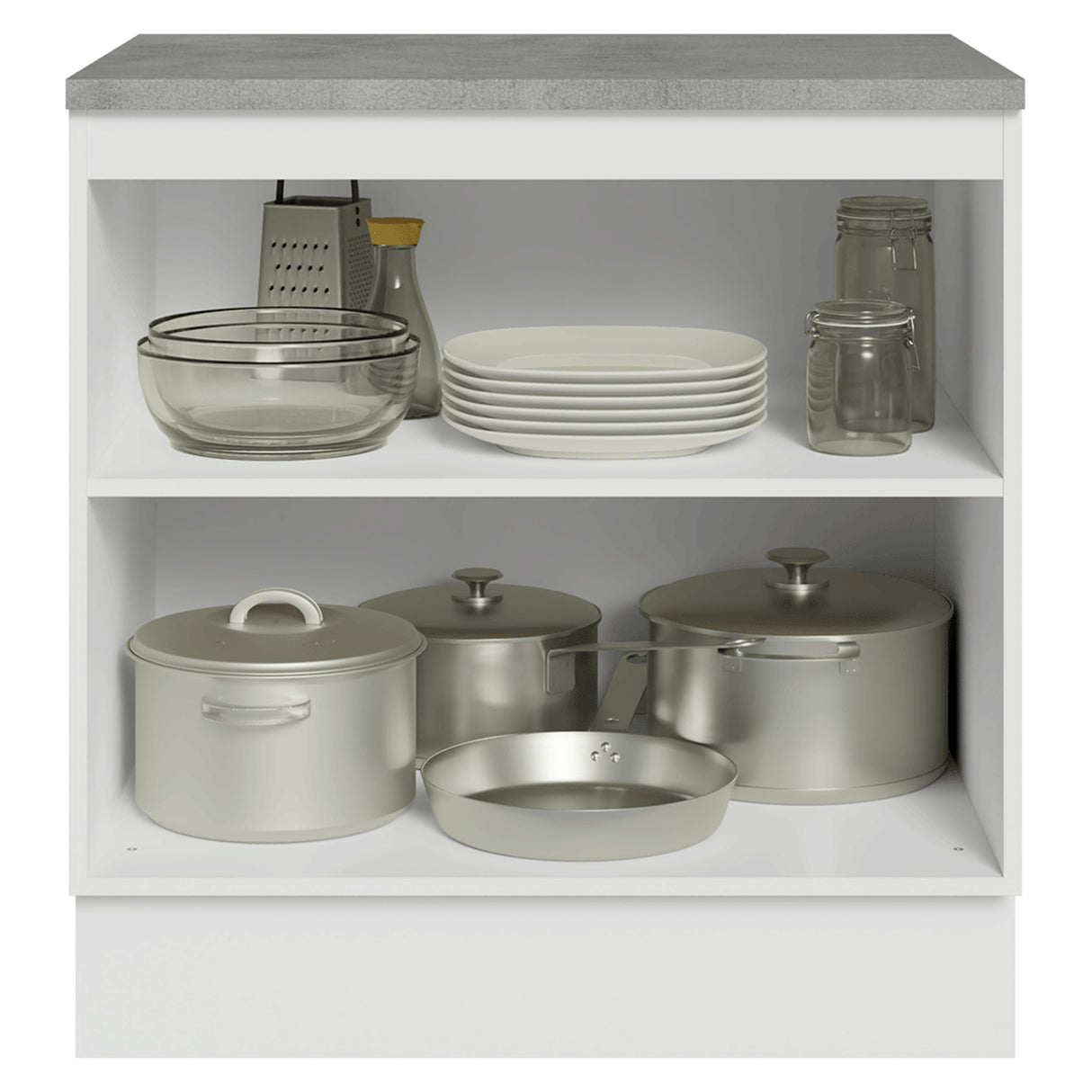 Gabinete de Cocina Vik Blanco y Verde 80x84cm sin Mesón sin Pozuelo