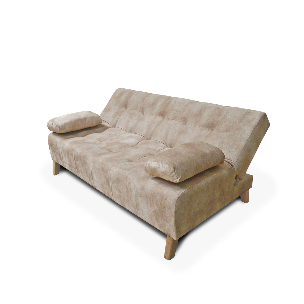 Sofacama Leroy Camel 180x85cm Reclinable De Tres Puestos Con Apoya Brazos