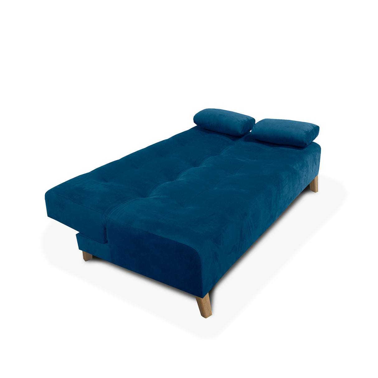 Sofacama Glaser Azul 180x85cm Reclinable de Tres Puestos con Apoya Brazos