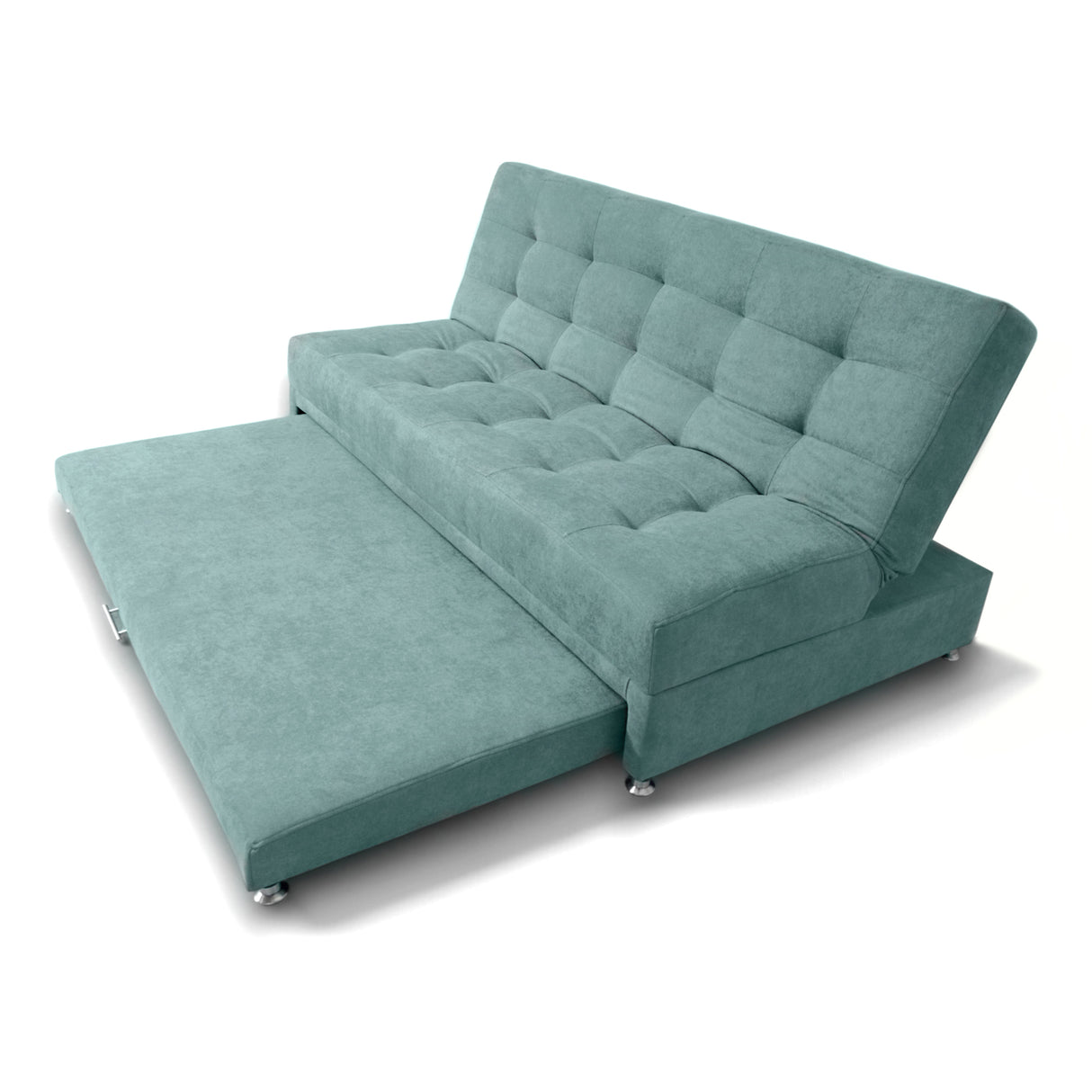 Sofá Cama Tarima Brooke Turquesa 190x95cm Reclinable De Tres Puestos Sin Apoya Brazos