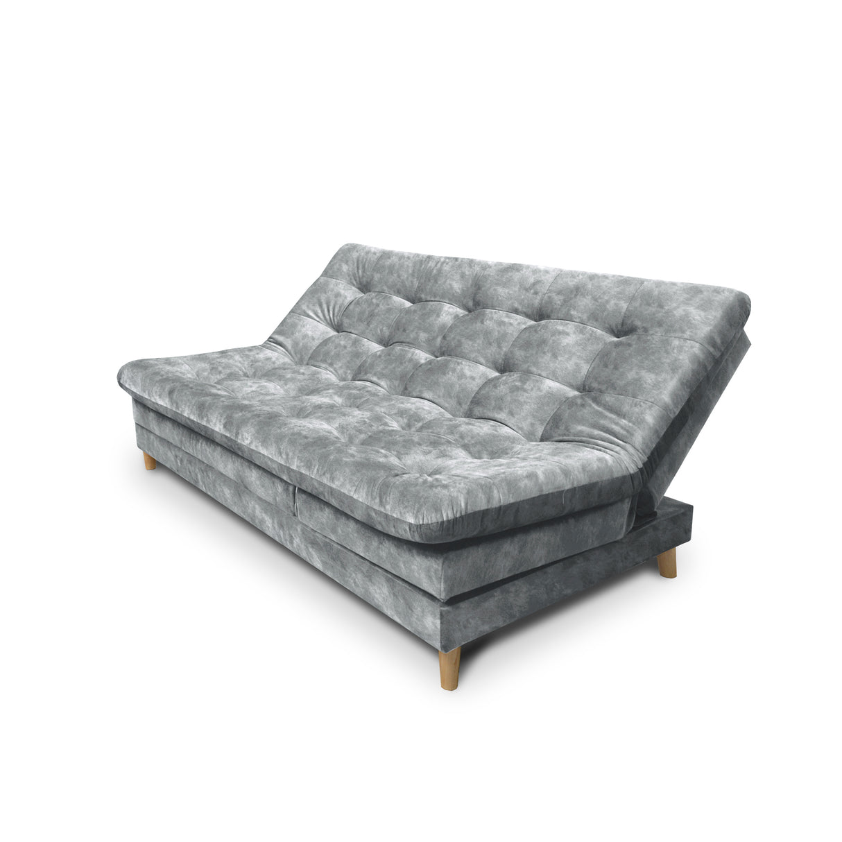 Sofá Cama Agassi Gris 190x95cm Reclinable de Tres Puestos sin Apoya Brazos