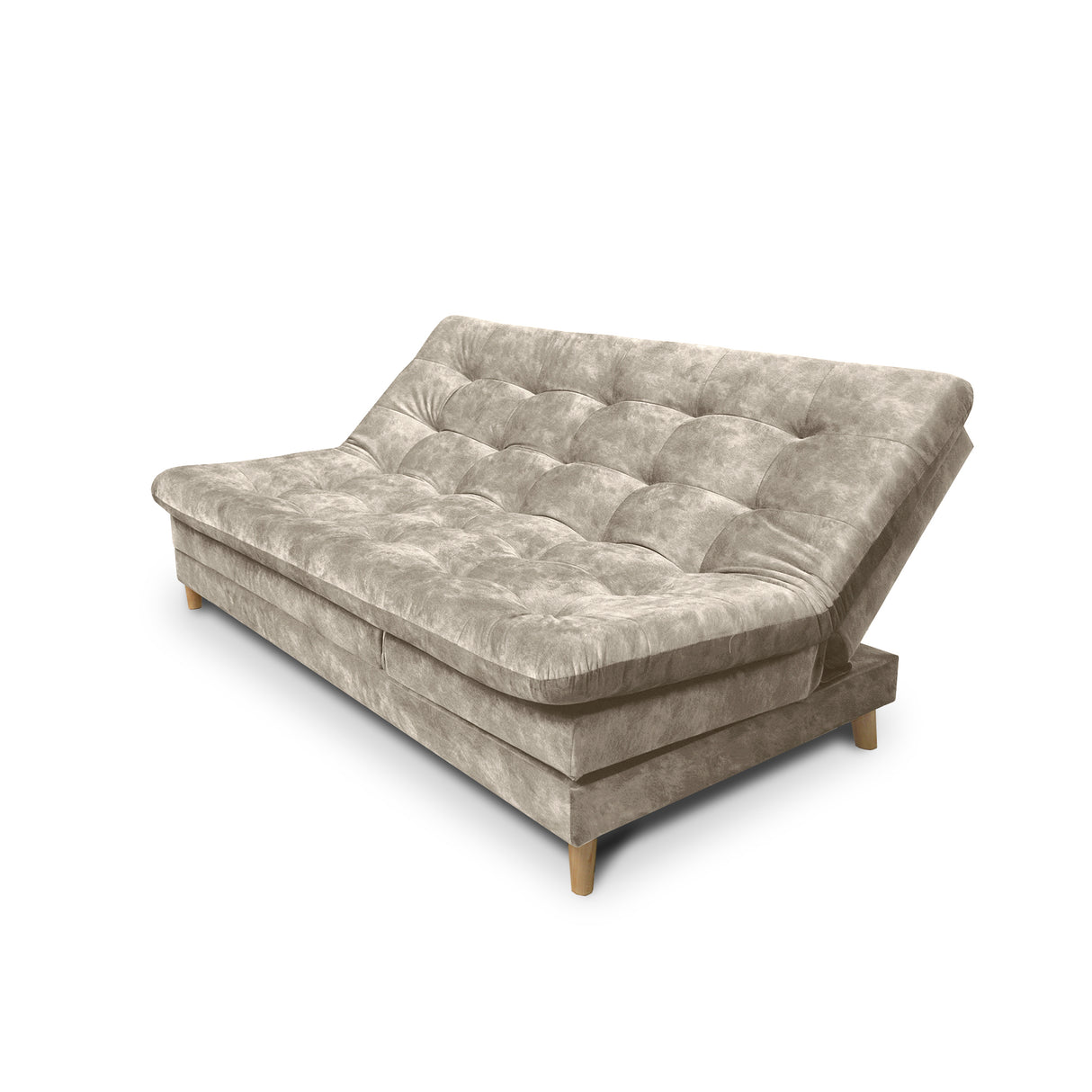 Sofá Cama Tarima Agassi Camel 190x95cm Reclinable de Tres Puestos sin Apoya Brazos - SOFAS Y POLTRONAS | Bylmo