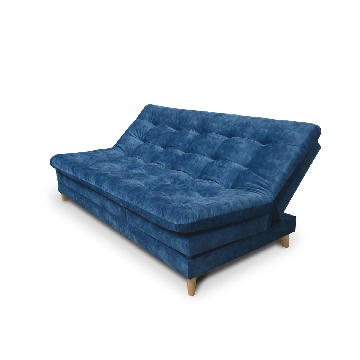 Sofá Cama Agassi Azul 190x95cm Reclinable De Tres Puestos Sin Apoya Brazos