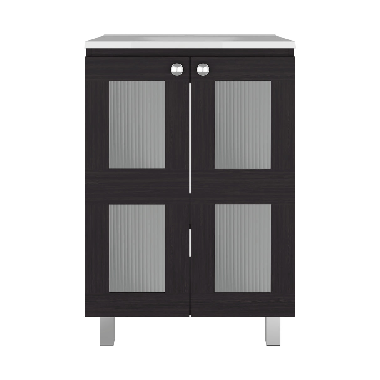 Mueble para Lavamanos Haysi Wengue 59.3x86.5cm Individual con Lavamanos y con Dos Puertas - MUEBLES PARA LAVAMANOS | Bylmo