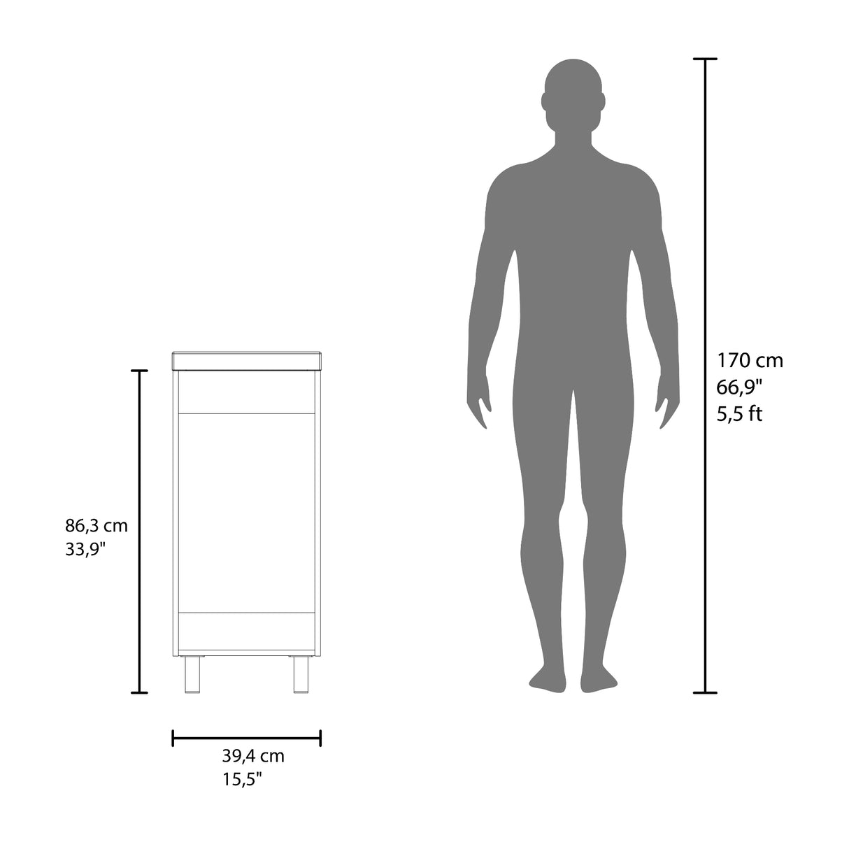 Mueble para Lavamanos Oxford Wengue 39.6x86.4cm Individual con Lavamanos y con Una Puerta - MUEBLES PARA LAVAMANOS | Bylmo