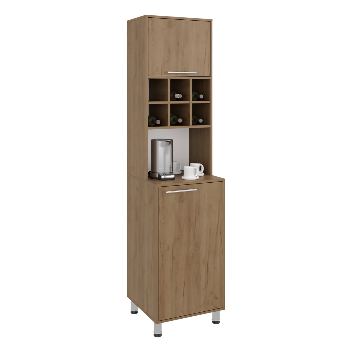 Alacena Attica Fresno 50x204cm con Dos Puertas y con Patas