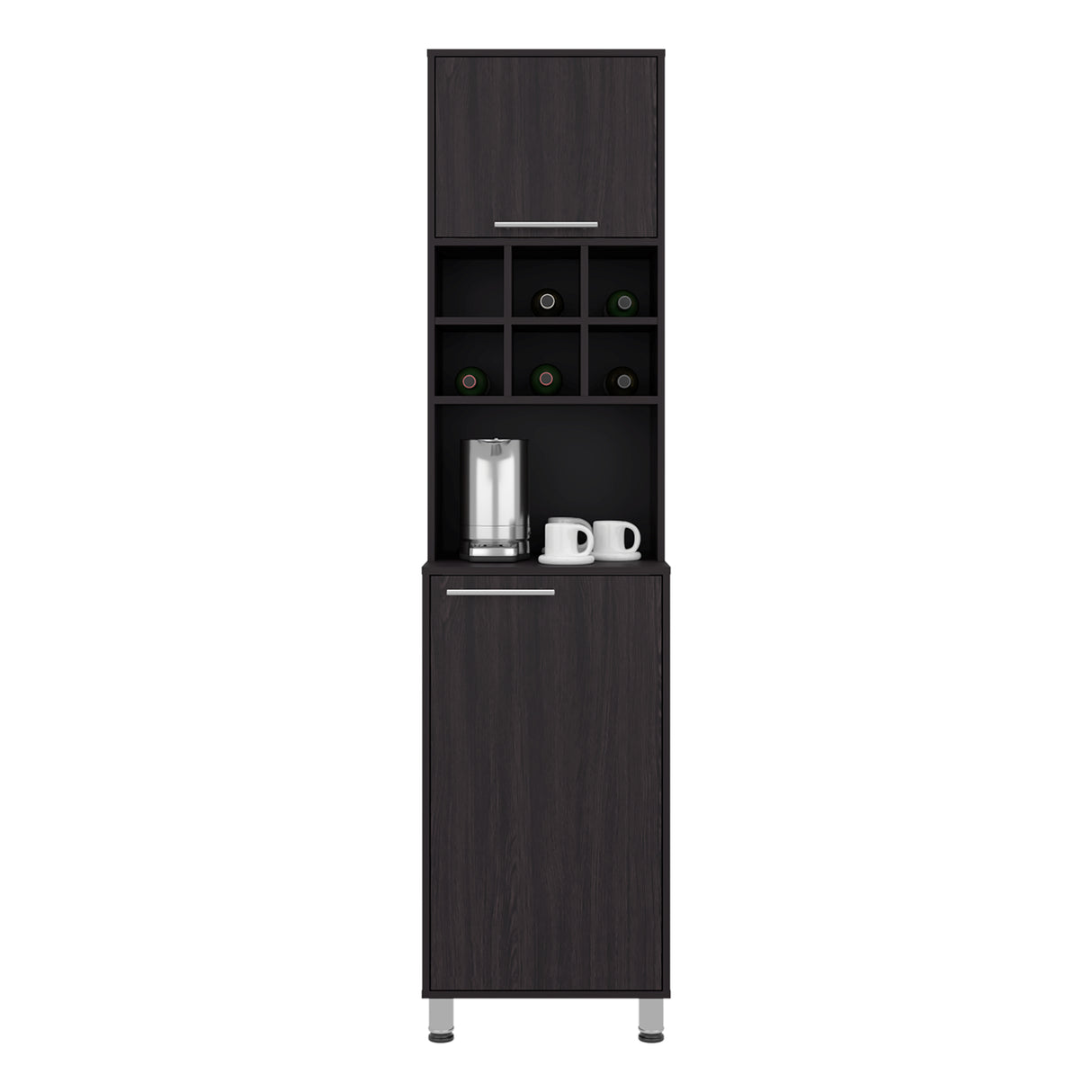 Alacena Attica Wengue 50x204cm con Dos Puertas y con Patas - ALACENAS Y MUEBLES MICROONDAS | Bylmo