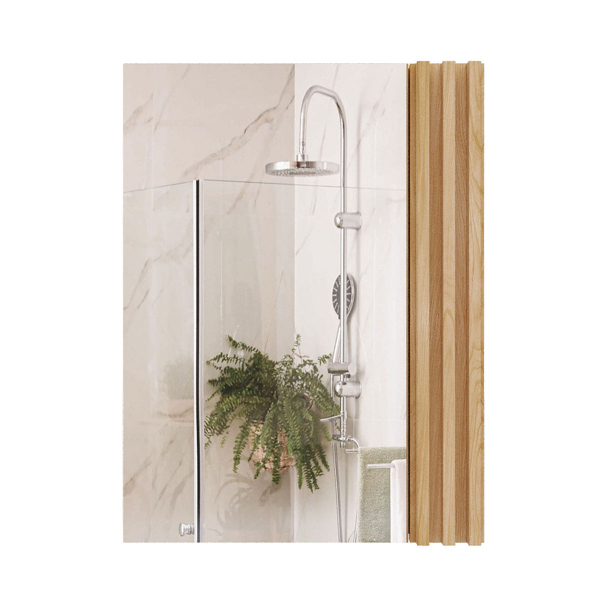 Gabinete con Espejo para Baño Nori Panela 45.4x60.2cm Rectangular con Una Puerta y Tres Entrepaños