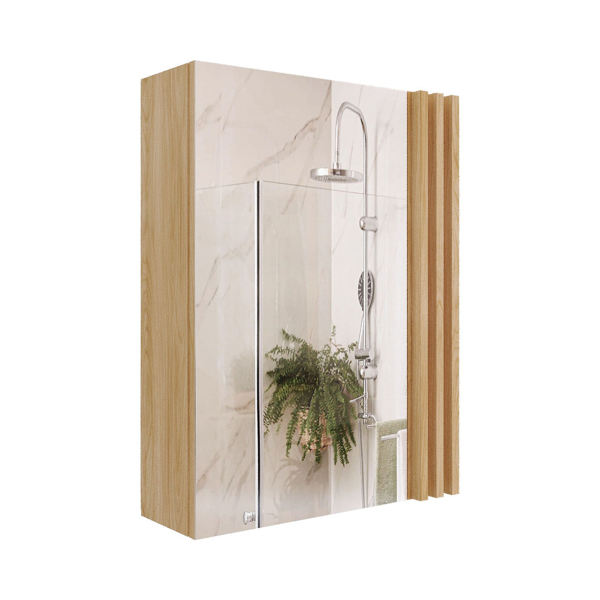 Gabinete con Espejo para Baño Nori Panela 45.4x60.2cm Rectangular con Una Puerta y Tres Entrepaños