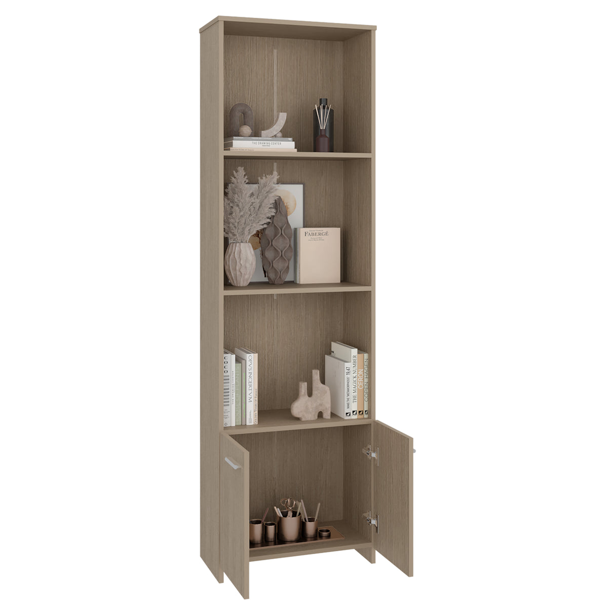 Biblioteca Rectangular Office 5 Cartagena 55x181.5cm con con Dos Compartimientos