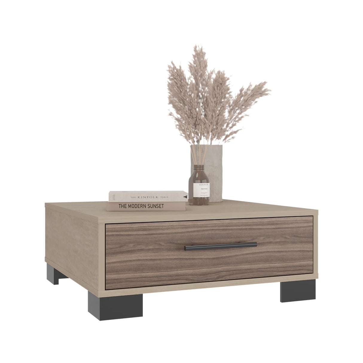 Mesa de Centro Marsella Cartagena y Avellana 60x23.8cm Cuadrado con Patas