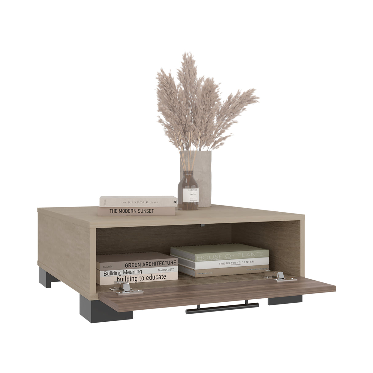 Mesa de Centro Marsella Cartagena y Avellana 60x23.8cm Cuadrado con Patas